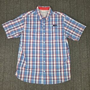 Columbia Pfg Shirt Men XL Vented Plaid Short Sleeve Outdoor Fishing Gorpcore